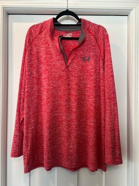 Men’s Under Armour Red Heather Performance 1/4 Zip Pullover